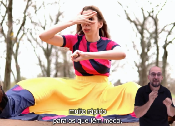 Cena do Previsão do Tempo, com recurso da legenda e tradução para Libras